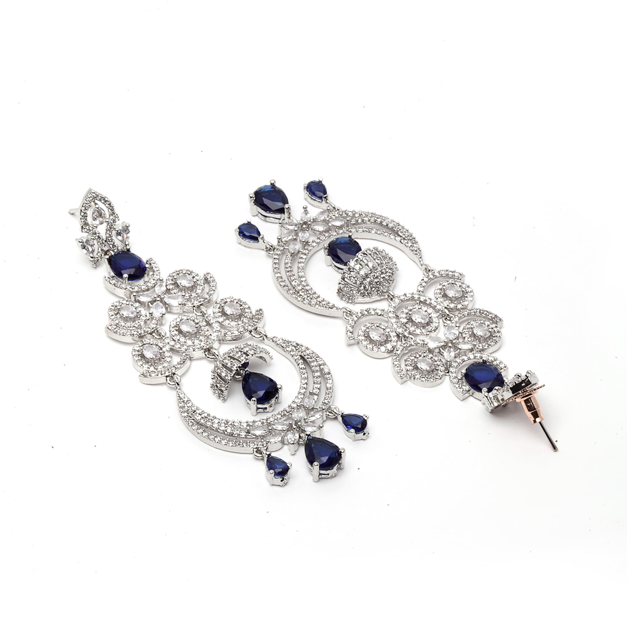 Floral Shaped Diamond Dangle Chandelier Earring